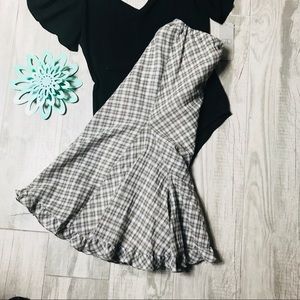 MAX STUDIO Crinkled Plaid Skirt